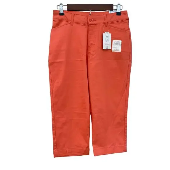 St. John's Bay Living Coral Secretly Slender Capris NWT 4 - Picture 1 of 6